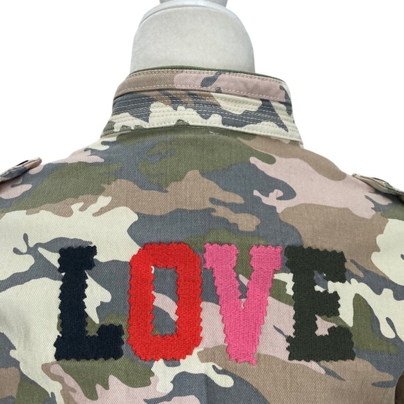 Zadig & Voltaire Charlotte Camo Jacket LOVE Spellout - Picture 7 of 14